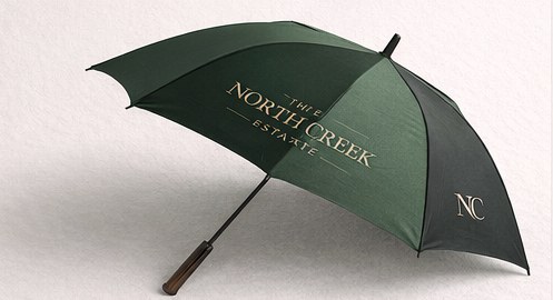 The Estate Umbrella — large logo umbrella